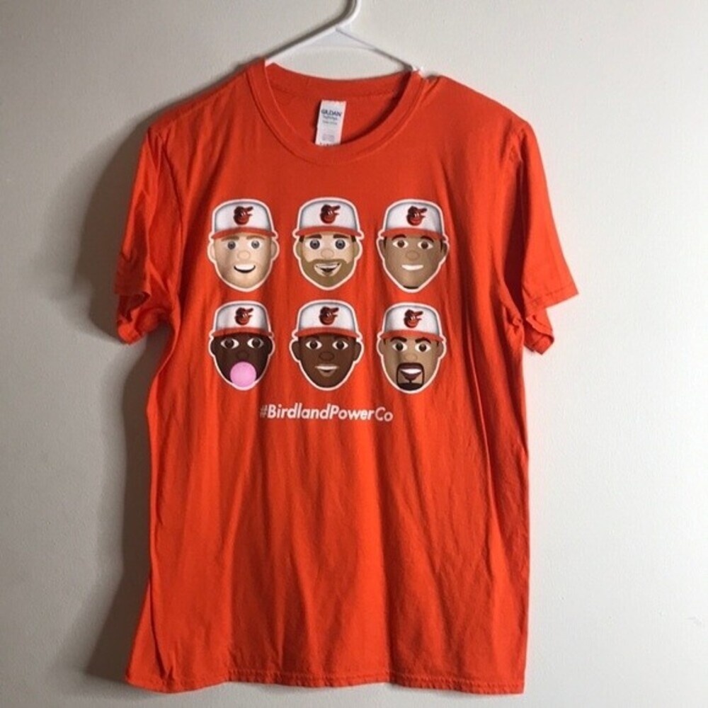 Baltimore‎ Orioles Tee Men's Medium Birdland Power Co MLB T Shirt Orange